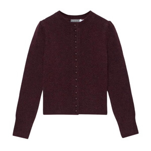 Mint Velvet Burgundy Wool Blend Knit Cardigan